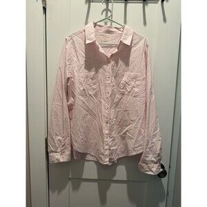 Lilly Pulitzer Women’s Long Sleeve Striped Pink White Button Up Shirt Size XL
